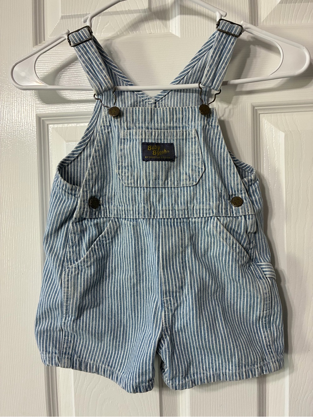 Vintage OshKosh B’gosh Baby Vestbak Railroad Stripe Shortalls 24M